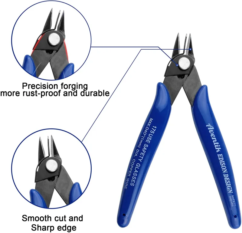 Eupheng Wire Cutter Pliers with spring at the top opening, Precision Wire Snips,Wire Cutters For Jewelry Making, Solve your Ultra-fine Cutting Needs Perfectly