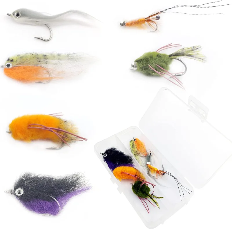 Fly Fishing Flies Wet Flies Assortment Combo Kit Handmade Fly Fishing Lures Streamer Saltwater Flies for Trout with Package Box