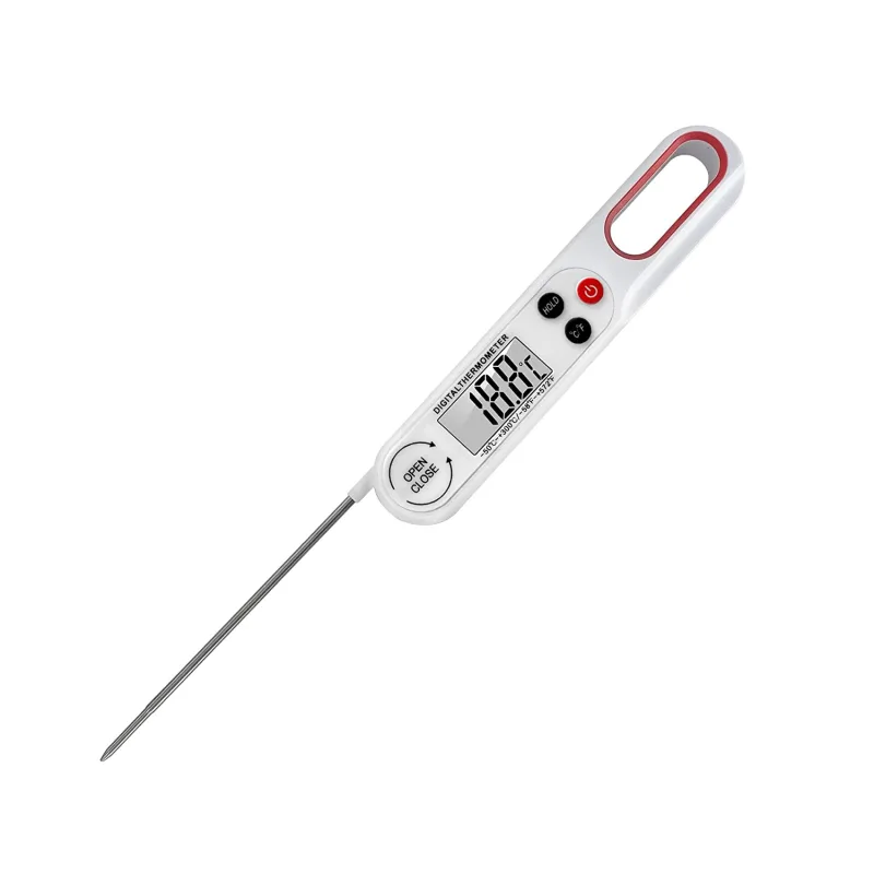 Waterproof Digital Instant-Reading Meat Thermometer Quick and Accurate Barbecue Food Thermometer with Flexible Foldable Probe, for Barbecue, Frying and Kitchen Cooking