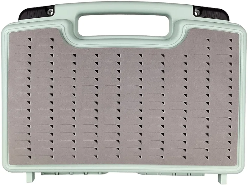 Streamer Fly Boxes Click Lock Large Streamer Foams Fishing Tackle Box Boating Fishing Box 10.43X8.27X3.15inch (Boat box M-Grey)