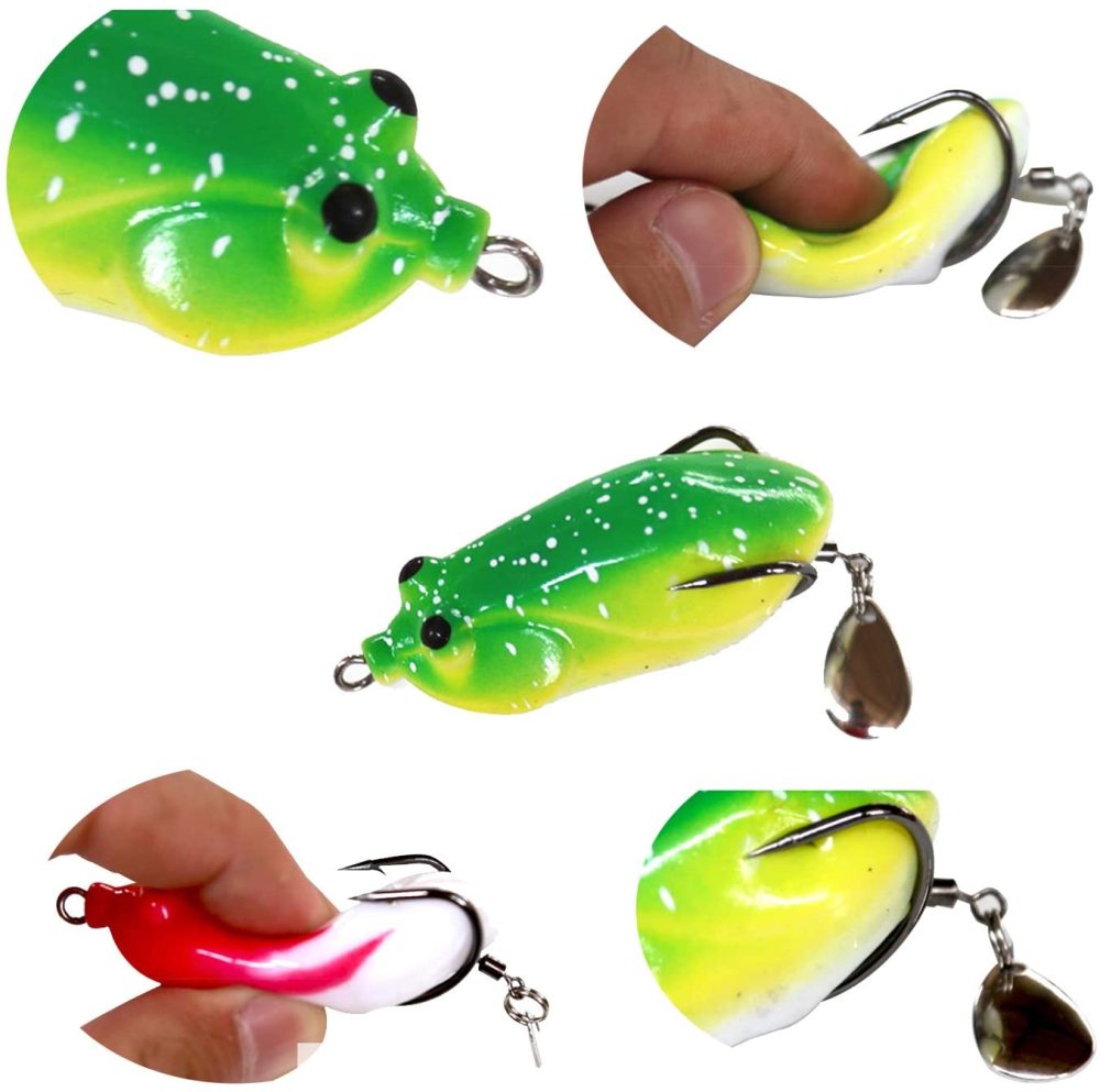 Eupheng Frog Lures Kit Topwater Topwater Fishing Lures for Bass Pike Snakehead Dogfish