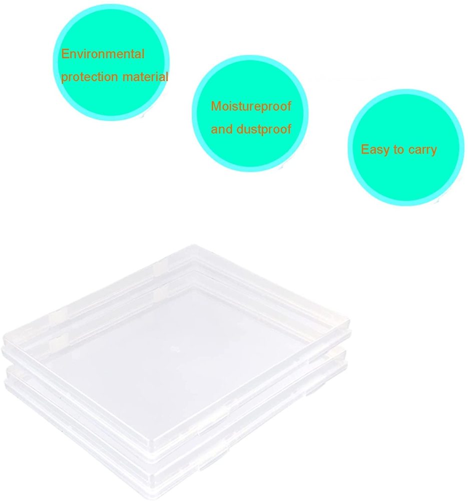 2 PACK A4 Clear Plastic Paper Organizer Case Document Box Paper Protector Desk Paper Organizers Case Office Supplies Holder Storage