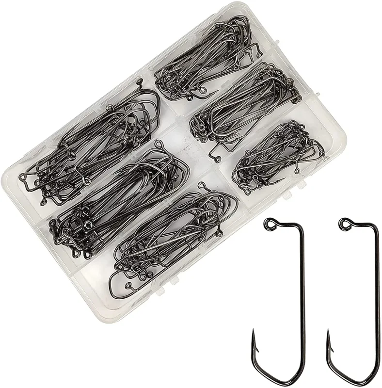 Eupheng EP-7150 Barbarian Jig Heads Hooks Assortment Ultimate Point Wide Gap Chemical Sharpening Black Nickle Plated Fishing Hook 100PCS Or 120PCS Great Value Pack