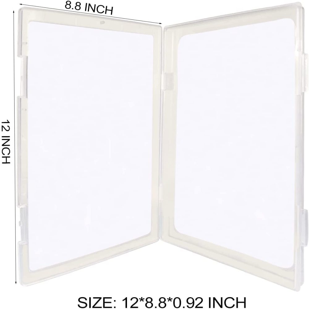 2 PACK A4 Clear Plastic Paper Organizer Case Document Box Paper Protector Desk Paper Organizers Case Office Supplies Holder Storage