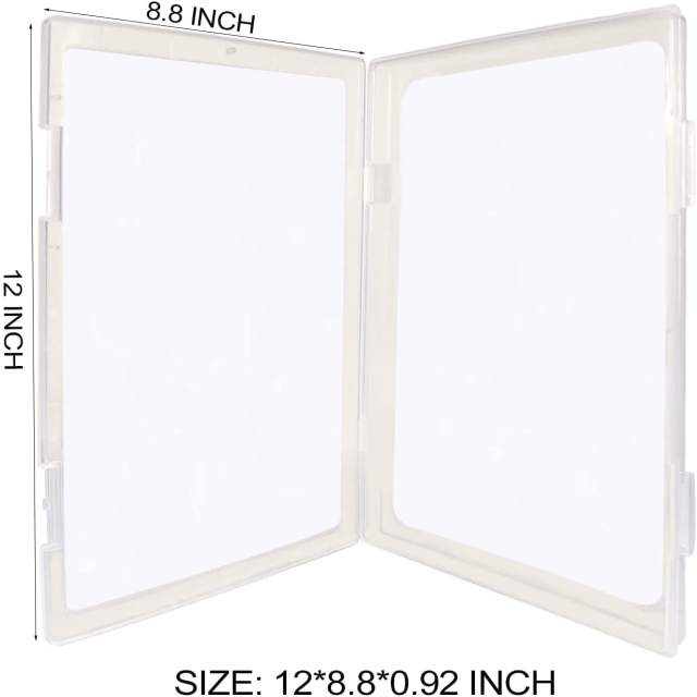 2 PACK A4 Clear Plastic Paper Organizer Case Document Box Paper Protector Desk Paper Organizers Case Office Supplies Holder Storage