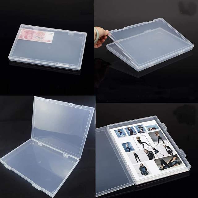 2 PACK A4 Clear Plastic Paper Organizer Case Document Box Paper Protector Desk Paper Organizers Case Office Supplies Holder Storage