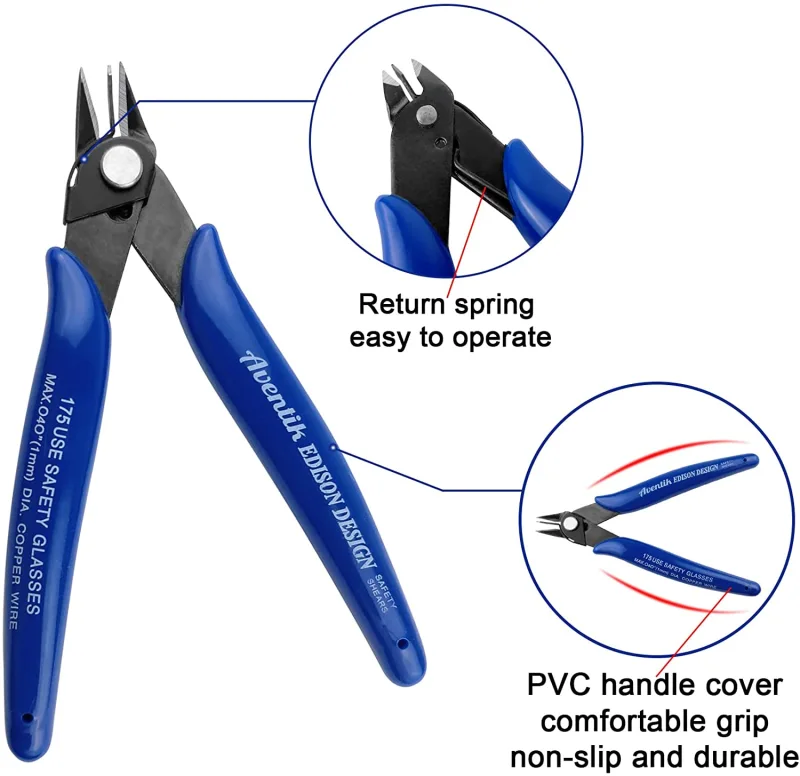 Eupheng Wire Cutter Pliers with spring at the top opening, Precision Wire Snips,Wire Cutters For Jewelry Making, Solve your Ultra-fine Cutting Needs Perfectly