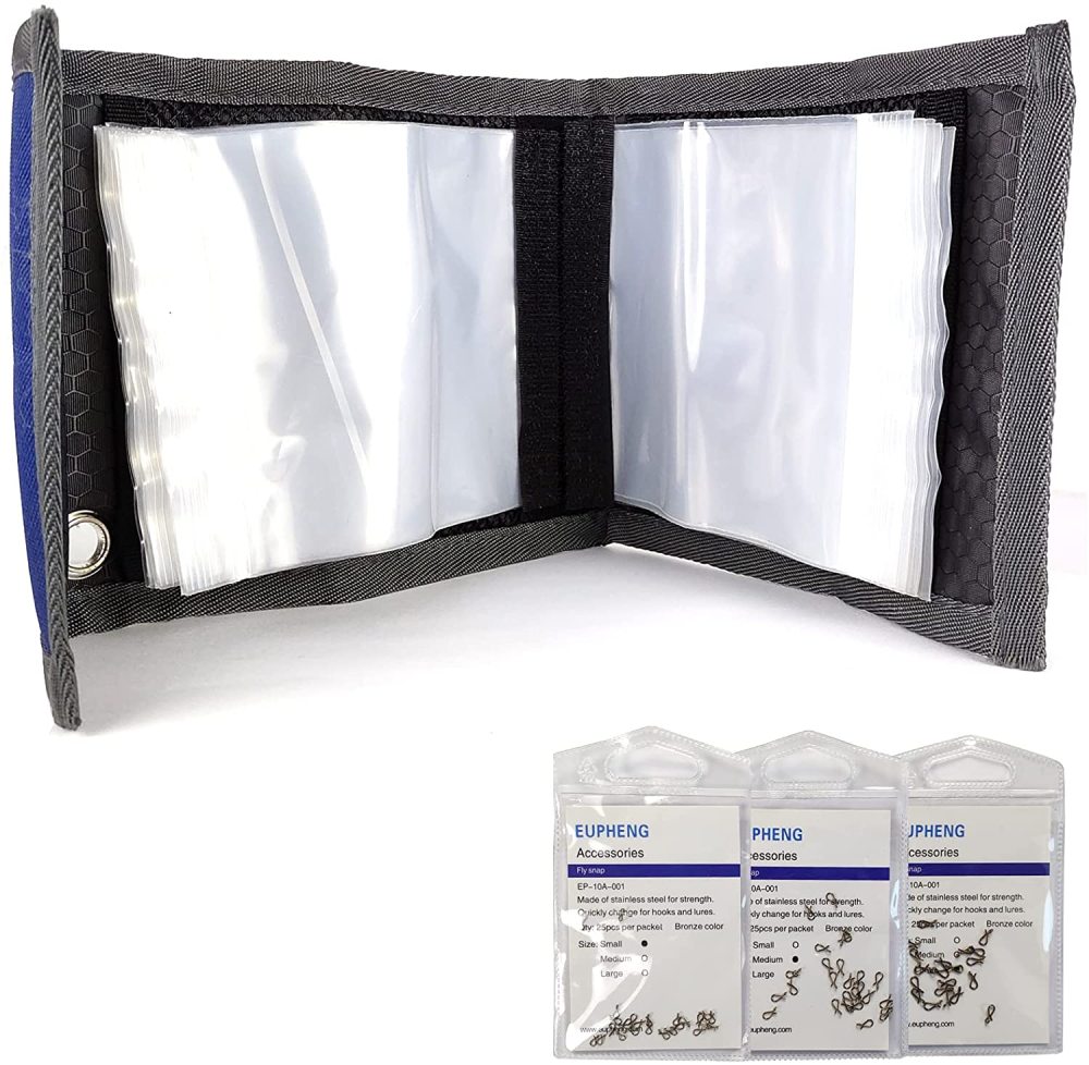 Eupheng High Grade10 Clear Pocket Leader Wallet Size 4X4 inch Fly Fishing Tippet Case Tippet Storage Fly Fishing Great for Pre-Tied Carp and Catfish Rigs with Fly Fishing Snaps