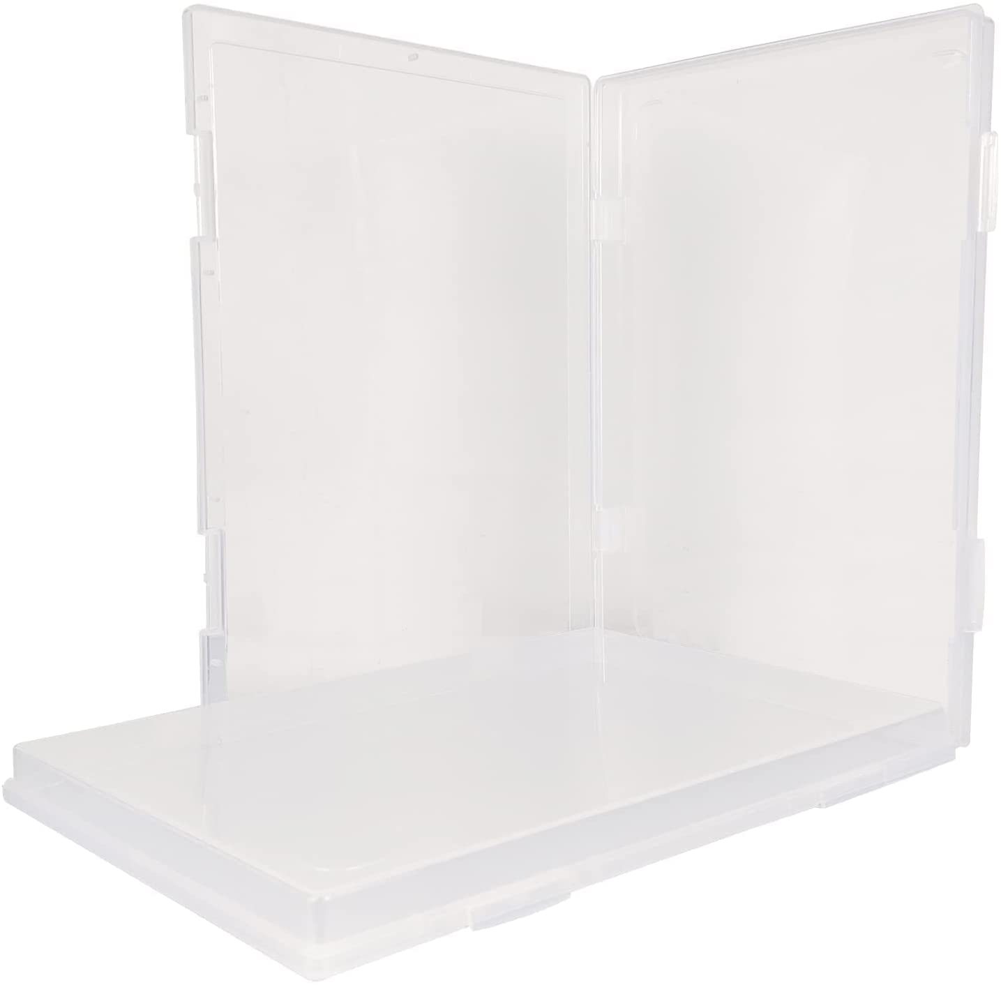 2 PACK A4 Clear Plastic Paper Organizer Case Document Box Paper Protector Desk Paper Organizers Case Office Supplies Holder Storage