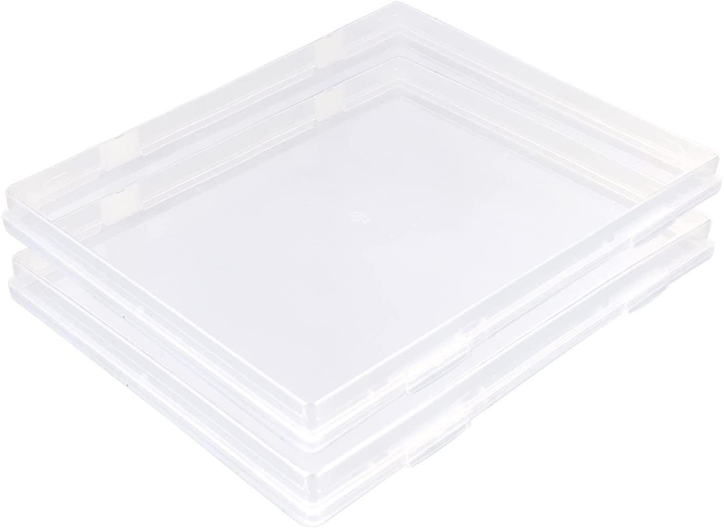 2 PACK A4 Clear Plastic Paper Organizer Case Document Box Paper Protector Desk Paper Organizers Case Office Supplies Holder Storage