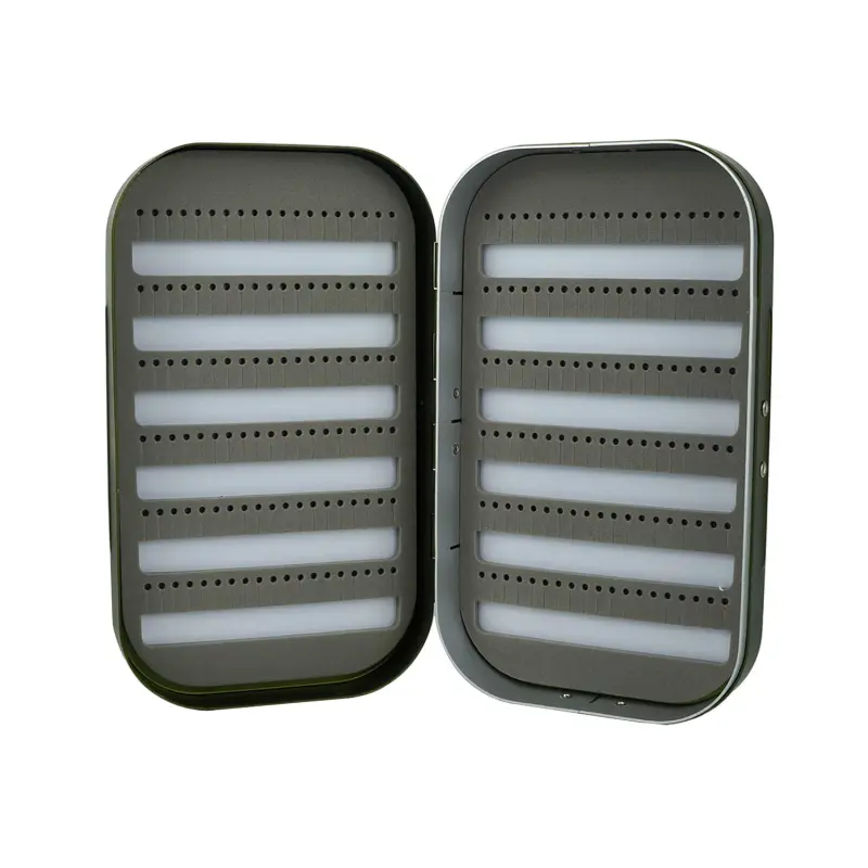 Aventik Aluminum Fly Fishing Box Slit Foam with Compartments/Easy Grip Flies Jigs Lures Box