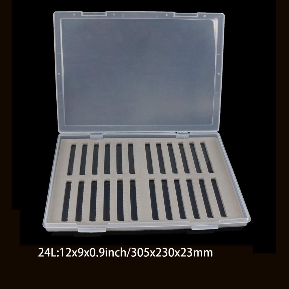 Aventik Super Large Capacity Fly Boxes Slim Foam Clear Lid PP Collection Fishing Boxes Competition Fishing Hook Tackle Boxes