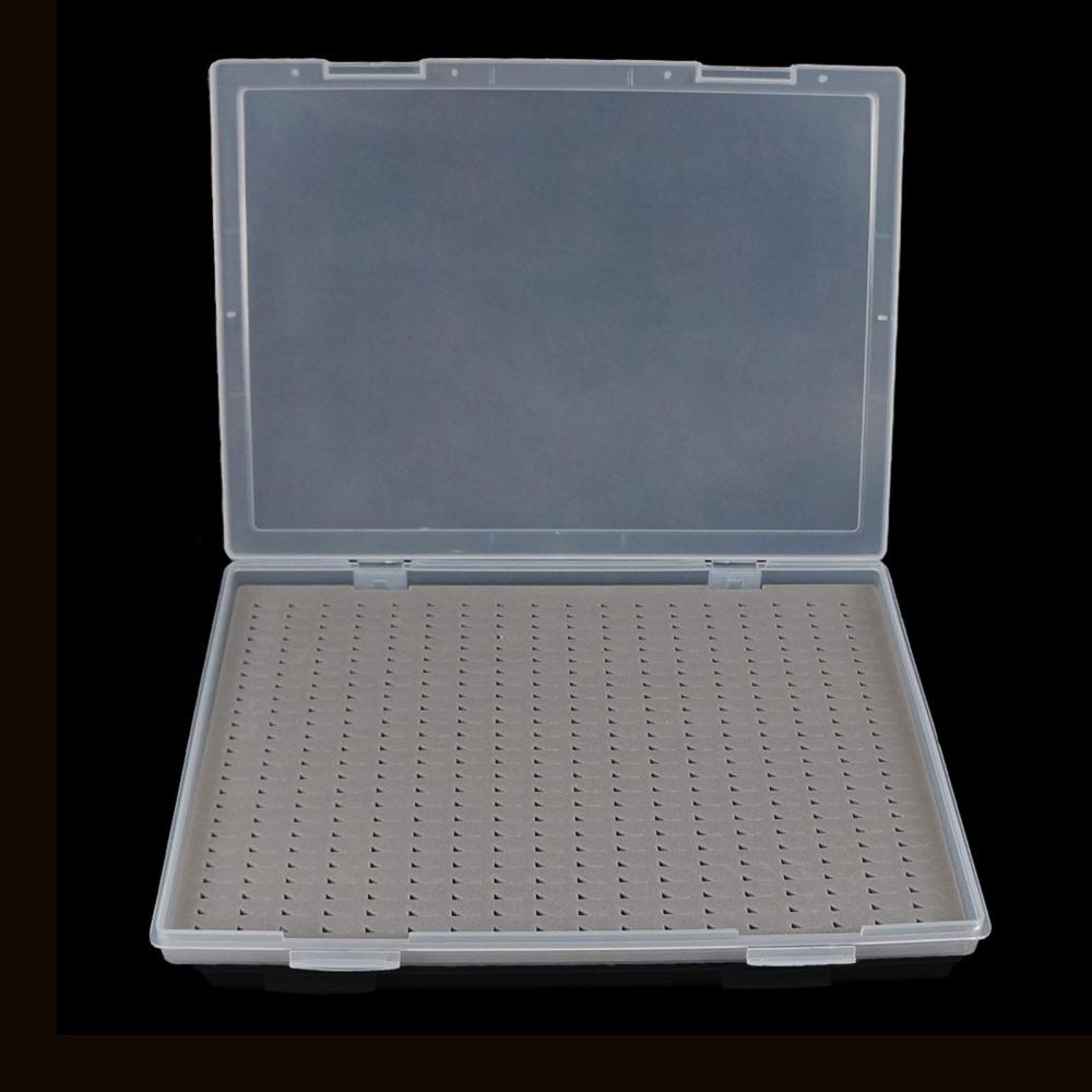 Aventik Super Large Capacity Fly Boxes Slim Foam Clear Lid PP Collection Fishing Boxes Competition Fishing Hook Tackle Boxes
