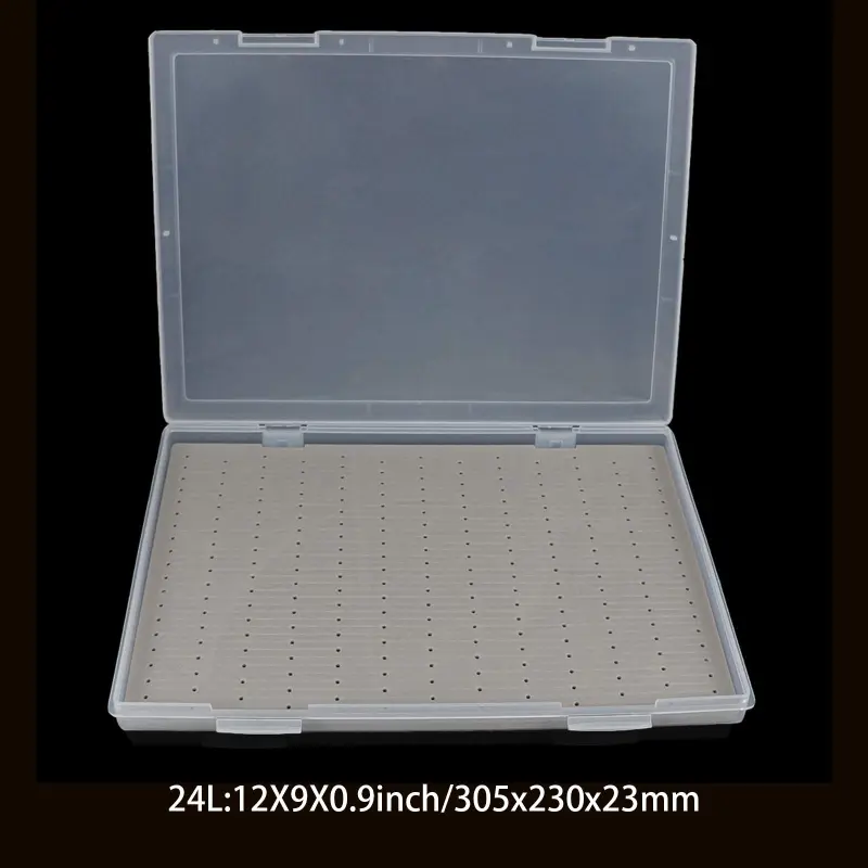 Aventik Super Large Capacity Fly Boxes Slim Foam Clear Lid PP Collection Fishing Boxes Competition Fishing Hook Tackle Boxes