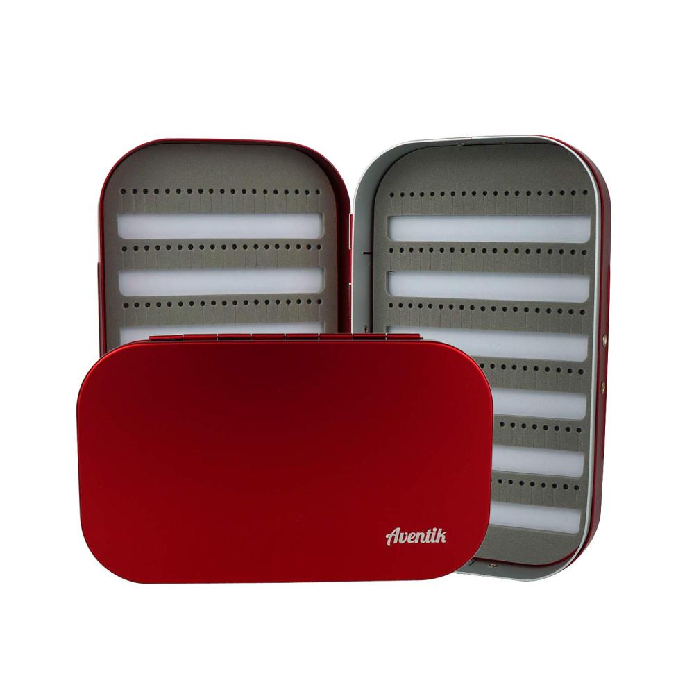 Aventik Aluminum Fly Fishing Box Slit Foam with Compartments/Easy Grip Flies Jigs Lures Box