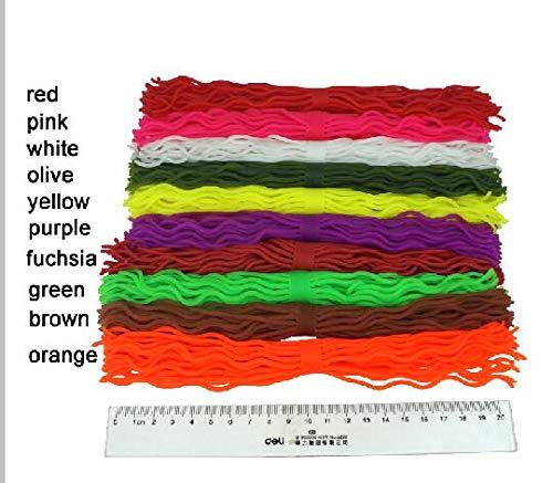 Riverruns Squirmy Wormy 10 Best Selected Color Assortment Fly Tying Materials for San Juan Fly Flies Soft Lure Ultra Stretchy Fishing Worm Body Trout Floating Glowing