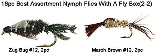 Riverrruns Best Assortment Combo Flies with A Fly Box,Bead Head Flies,Carp Flies,Dry Flies,Nymphs,Streamers,Salt Water Flies,Bread Like,Foam Flies.