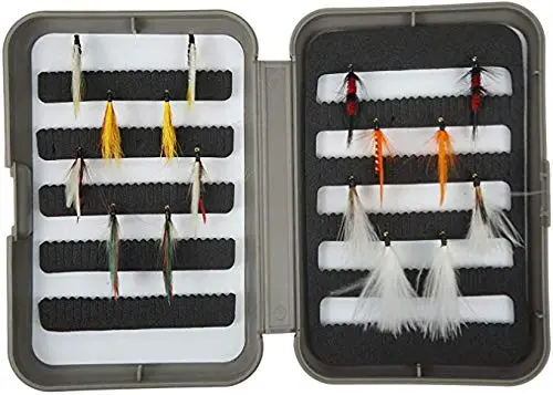 Riverrruns Best Assortment Combo Flies with A Fly Box,Bead Head Flies,Carp Flies,Dry Flies,Nymphs,Streamers,Salt Water Flies,Bread Like,Foam Flies.