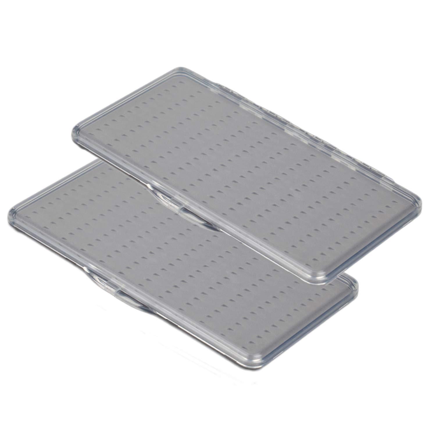 Aventik Fly Fishing Boxes Super Slim Transparent Design Magnetic Pad Compartments Tackle Foam Boxes 7.3X3.8X0.5inch