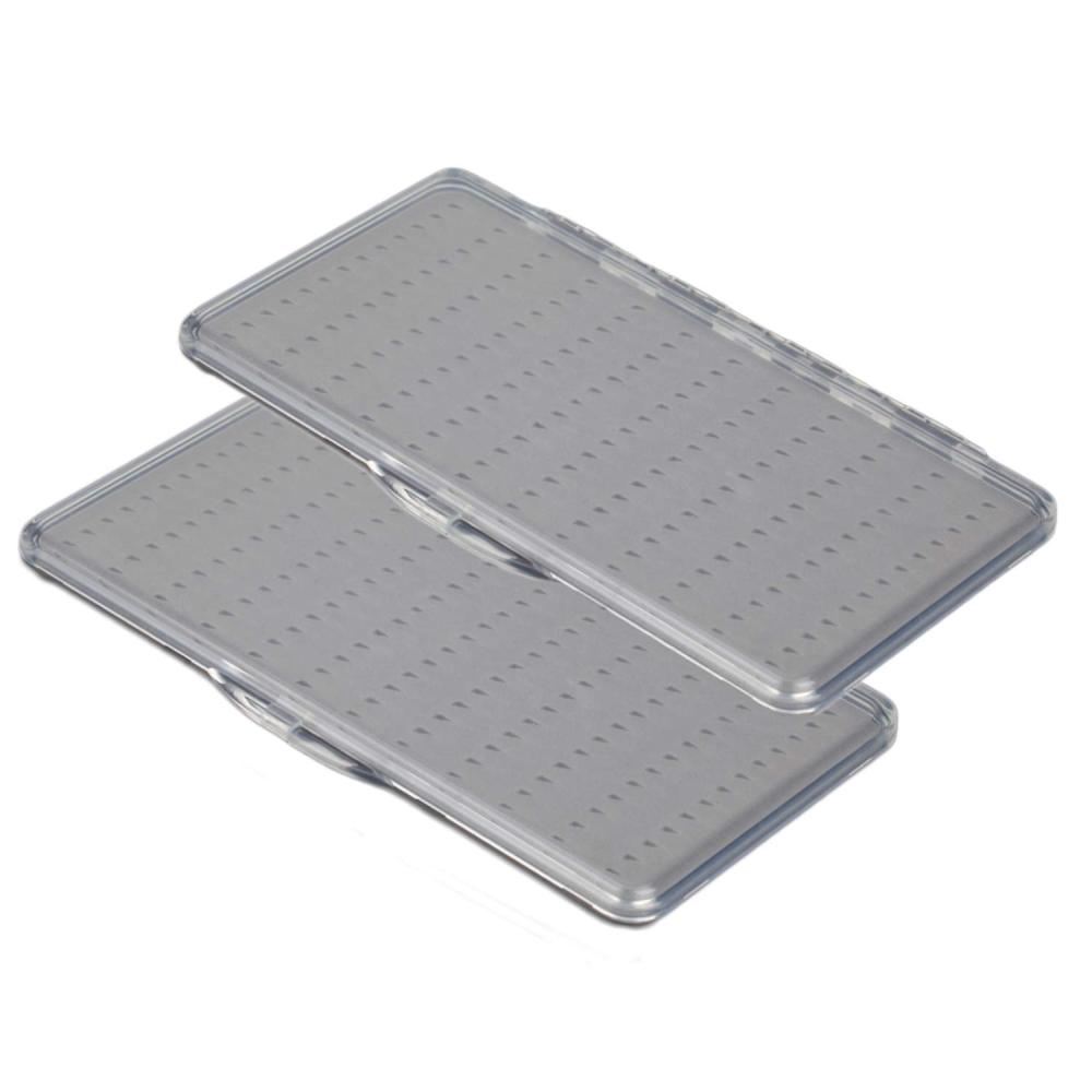 Aventik Fly Fishing Boxes Super Slim Transparent Design Magnetic Pad Compartments Tackle Foam Boxes 7.3X3.8X0.5inch