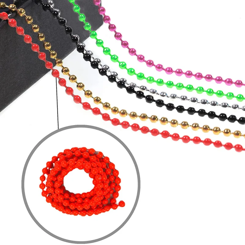 Riverruns 8 Color Bead Chain Eyes Combo Pack 13.2 inch/ 33cm Each Fly Fishing Eyes, Best Selected Four Sizes, Fly Tying