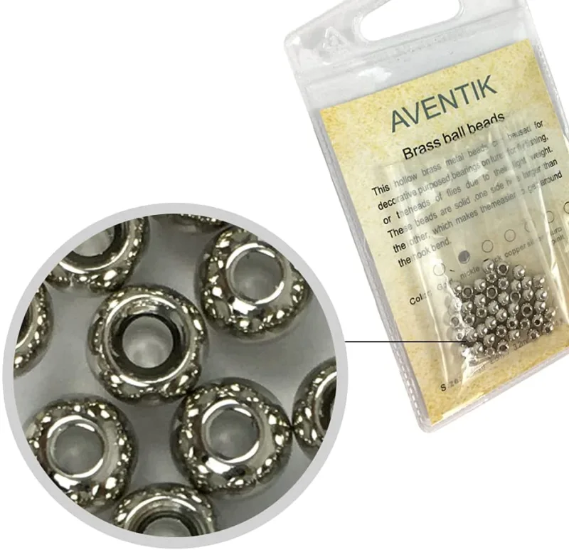 Aventik 100pc Brass Beads Tapered Hole Fly Tying Materials Lure Jig 10 Colors / 5 Sizes Fly Fishing