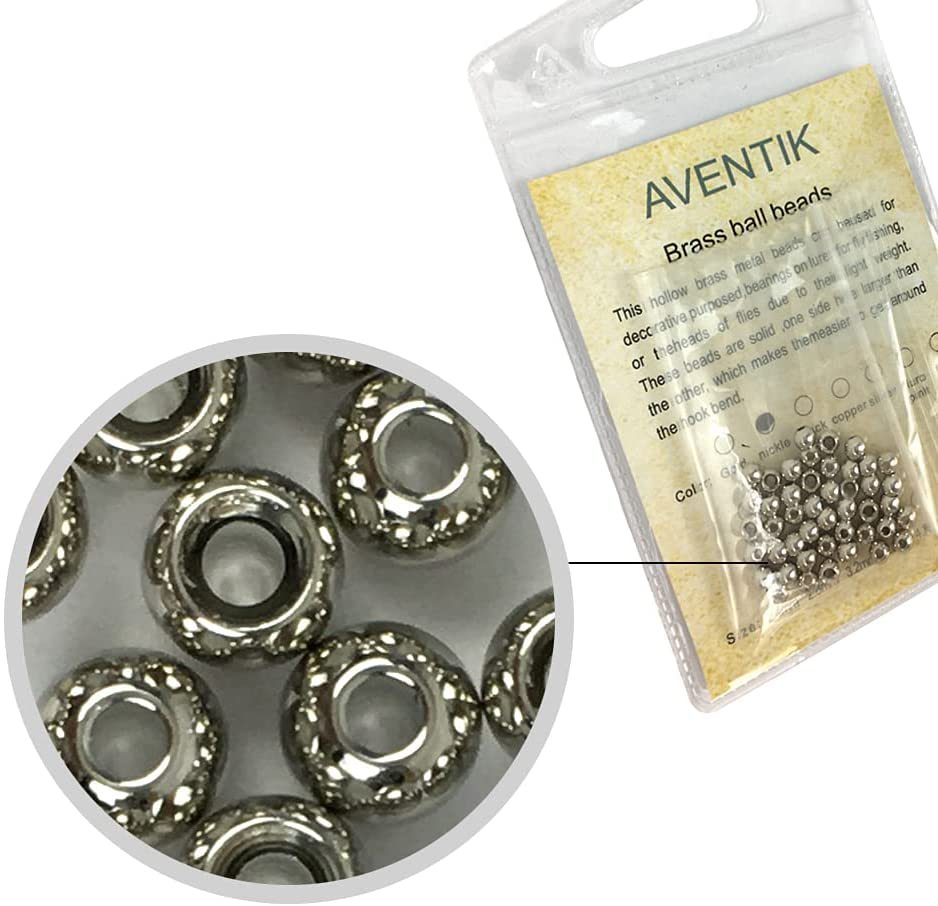 Aventik 100pc Brass Beads Tapered Hole Fly Tying Materials Lure Jig 10 Colors / 5 Sizes Fly Fishing