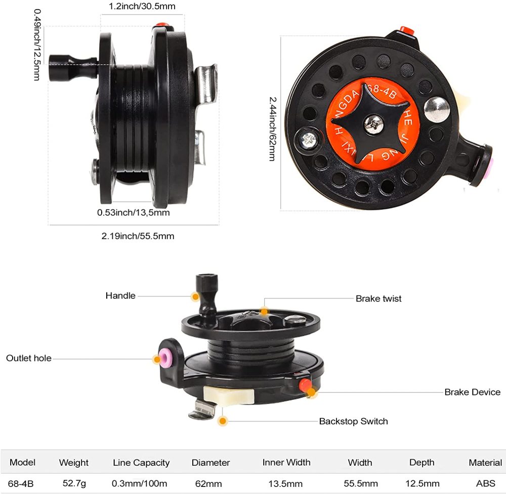 Aventik Telescopic Fishing Pole Ultra-Light Ice Fishing Rod Fishing Reel Kit