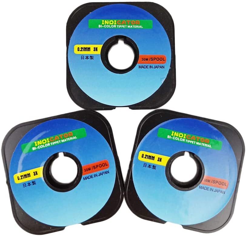 Aventik Fly Fishing Tippet Leaders Line Two-Color High Visibility European Nymph Bite Indicator 2PACK-30m/spool