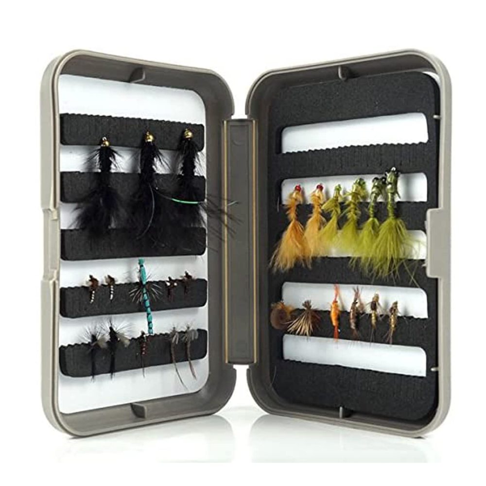 Riverruns Best Assortment Flies Combo with A Fly Box Adult Damsel Fly Fishing Wet Trout Fishing Flies