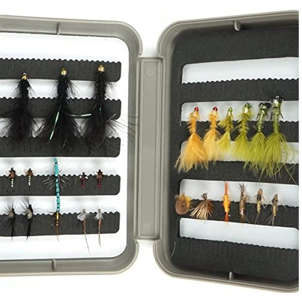 Riverruns Best Assortment Flies Combo with A Fly Box Adult Damsel Fly Fishing Wet Trout Fishing Flies