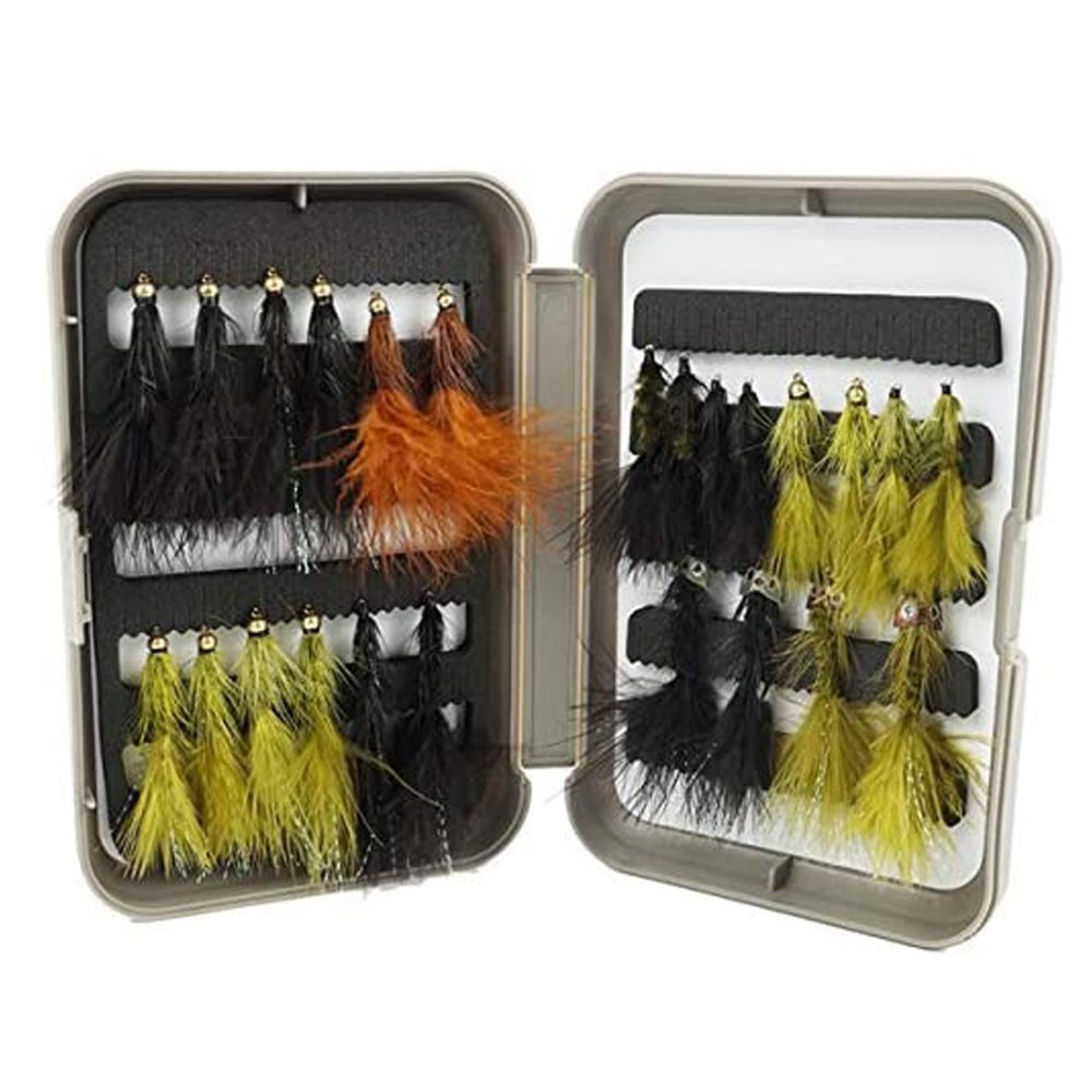 Riverruns Best Assortment Flies Combo with A Fly Box Adult Damsel Fly Fishing Wet Trout Fishing Flies