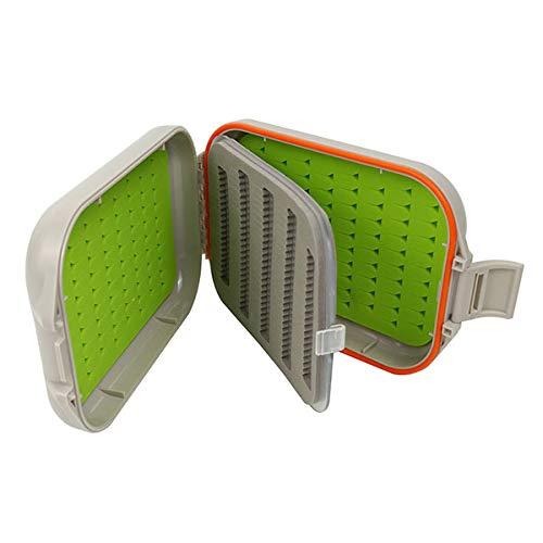 Aventik Flies Box Silicone Or Foam Fishing Tackle Box Waterproof Fly Fishing Boxes 5.5" x 3.54" x 1.38"
