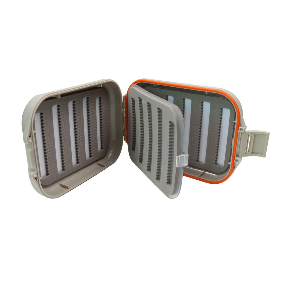 Aventik Flies Box Silicone Or Foam Fishing Tackle Box Waterproof Fly Fishing Boxes 5.5" x 3.54" x 1.38"