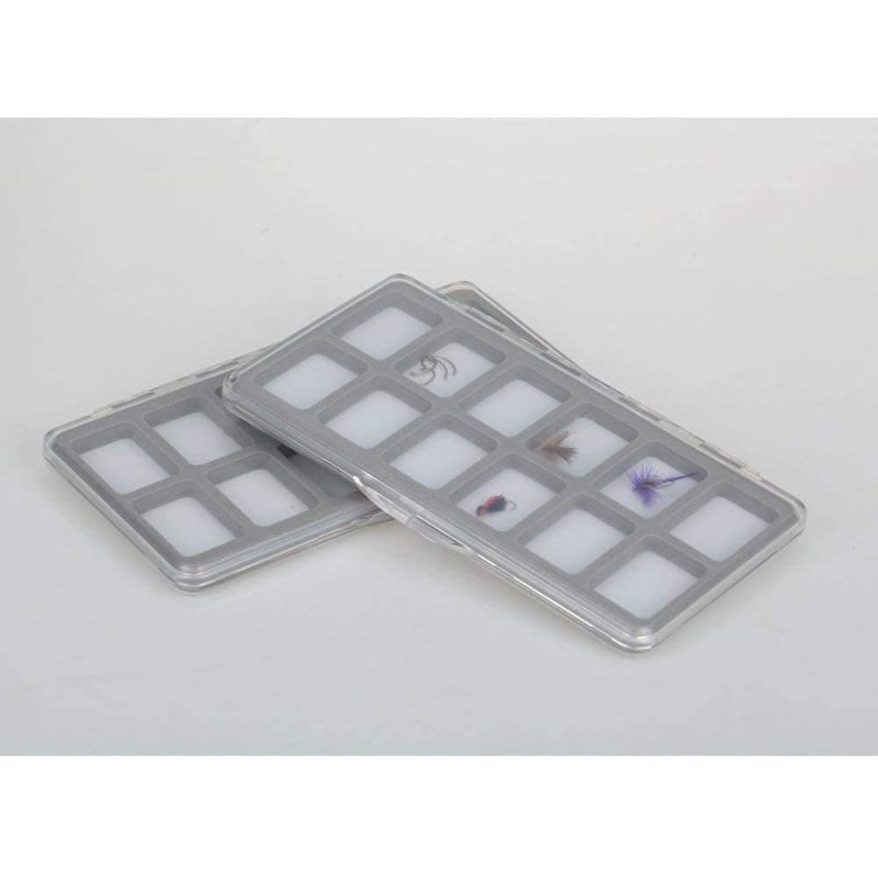 Aventik Fly Fishing Boxes Super Slim Transparent Design Magnetic Pad Compartments Tackle Foam Boxes 7.3X3.8X0.5inch