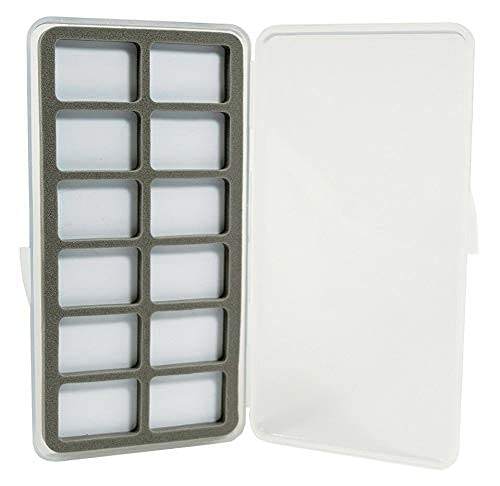 Aventik Fly Fishing Boxes Super Slim Transparent Design Magnetic Pad Compartments Tackle Foam Boxes 7.3X3.8X0.5inch