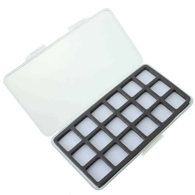 Aventik Fly Fishing Boxes Super Slim Transparent Design Magnetic Pad Compartments Tackle Foam Boxes 7.3X3.8X0.5inch