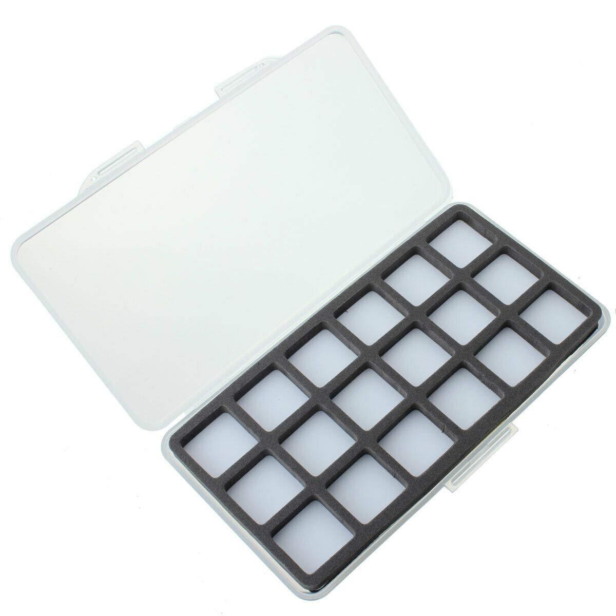 Aventik Fly Fishing Boxes Super Slim Transparent Design Magnetic Pad Compartments Tackle Foam Boxes 7.3X3.8X0.5inch