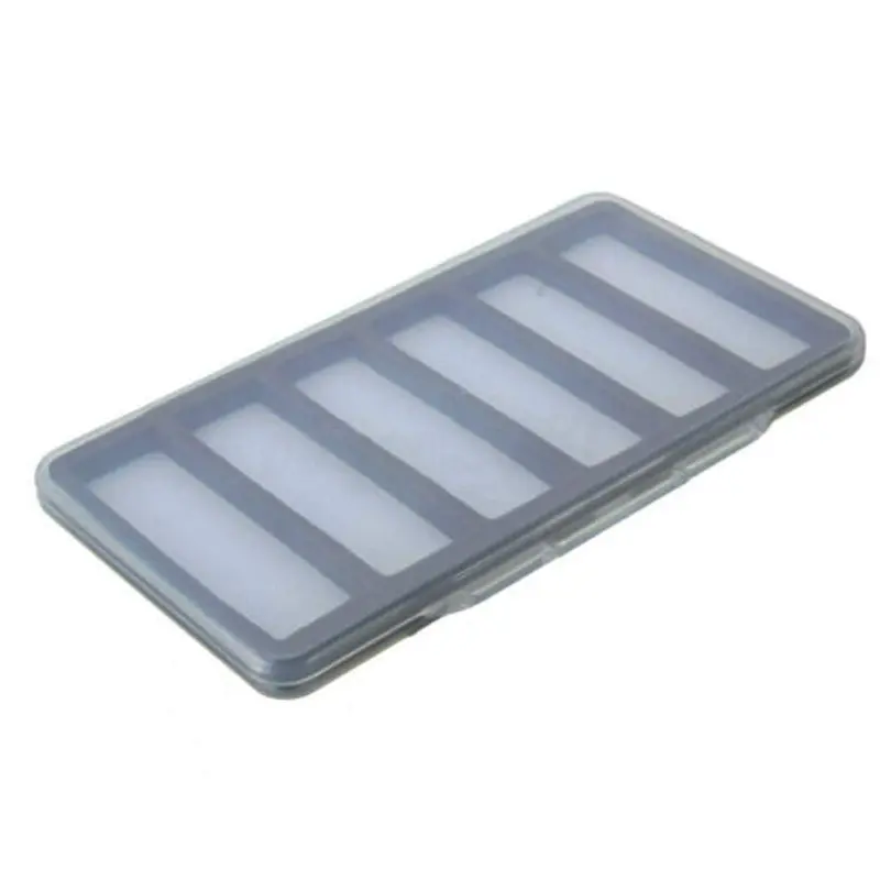 Aventik Fly Fishing Boxes Super Slim Transparent Design Magnetic Pad Compartments Tackle Foam Boxes 7.3X3.8X0.5inch