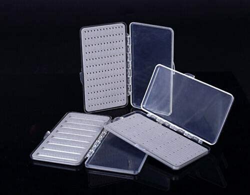 Aventik Fly Fishing Boxes Super Slim Transparent Design Magnetic Pad Compartments Tackle Foam Boxes 7.3X3.8X0.5inch