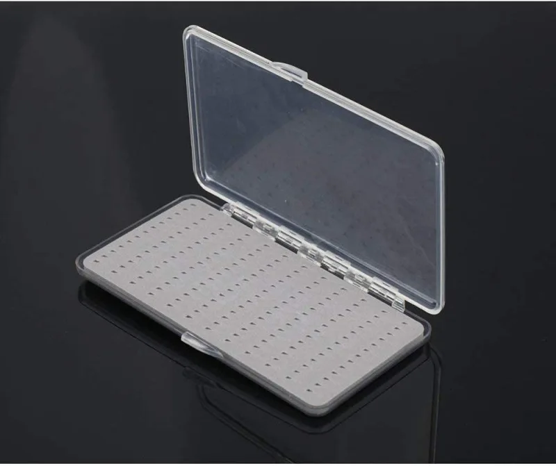 Aventik Fly Fishing Boxes Super Slim Transparent Design Magnetic Pad Compartments Tackle Foam Boxes 7.3X3.8X0.5inch