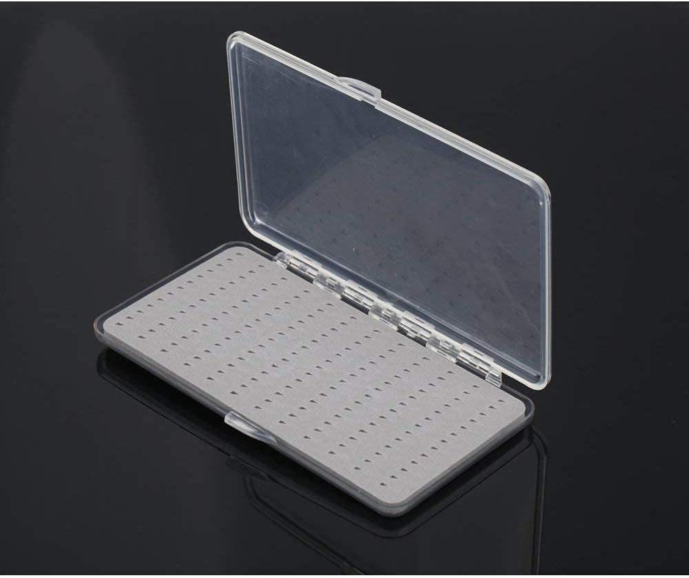 Aventik Fly Fishing Boxes Super Slim Transparent Design Magnetic Pad Compartments Tackle Foam Boxes 7.3X3.8X0.5inch