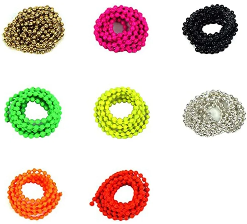 Riverruns 8 Color Bead Chain Eyes Combo Pack 13.2 inch/ 33cm Each Fly Fishing Eyes, Best Selected Four Sizes, Fly Tying