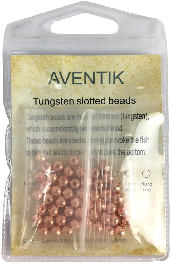 Aventik Think Fast Think Deep Beads 50pc Tungsten Beads Slotted Fly Tying Materials 10 Colors / 5 Sizes Jig Hooks Fly Fishing