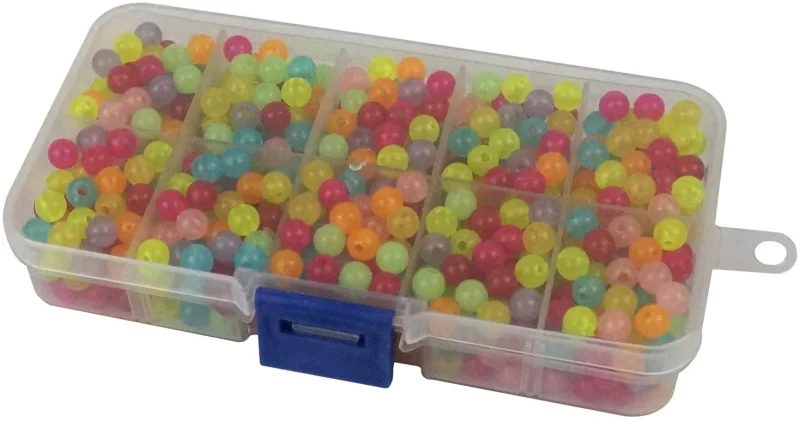 Riverruns Fly Tying & Flies Aventik Fishing Beads Assorted,Fishing Tackle Hard Plastic Mix Color Luminous Glow Fishing Beads Bulk Kit, Fishing Lures Fishing Tackle Tools Egg for Rig