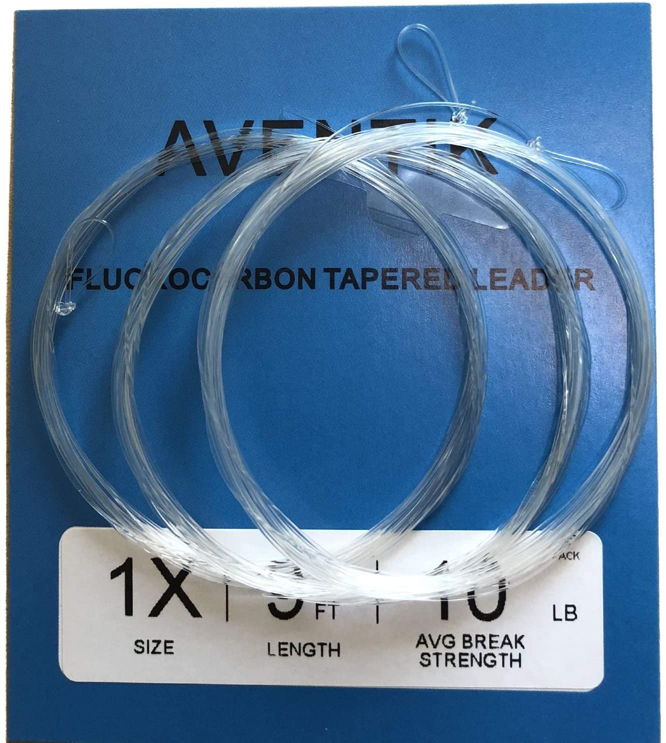 Aventik 3pc Pack Fluorocarbon Tapered Leader Freshwater/Saltwater Leader Lines Sinking Fly Line Pro Looped Premium Line9FT X0 To X7