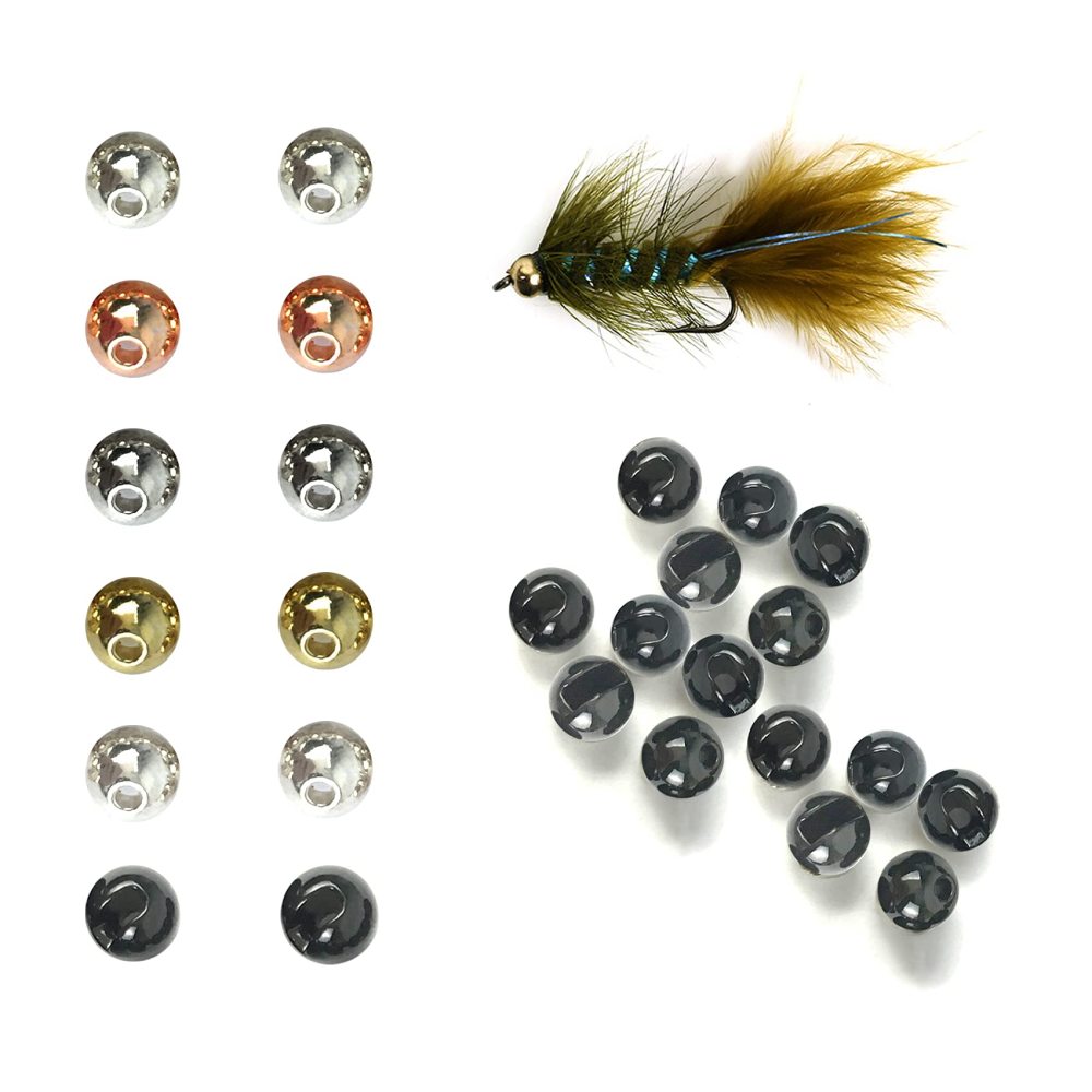 Think Fast Think Deep Beads Aventik 100pc Tungsten Beads Slotted Fly Tying Materials 10 Colors / 5 Sizes Jig Hooks Fly Fishing