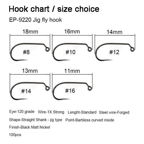 Eupheng 100pcs Plus Best Barbless Fishing Hooks Competition Fishing Hook Dry Nymph Strimp&Pupa Pupa& jig Fly Hooks with Free Mini Fly Box