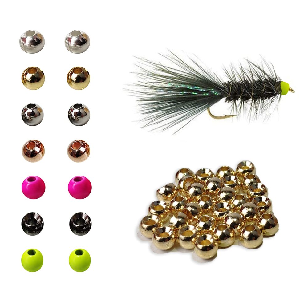 Aventik Think Fast Think Deep 100pc Tungsten Beads Round Ball Beads Fly Tying Materials 7 Colors / 5 Sizes Fly Fishing, Nymph Streamer