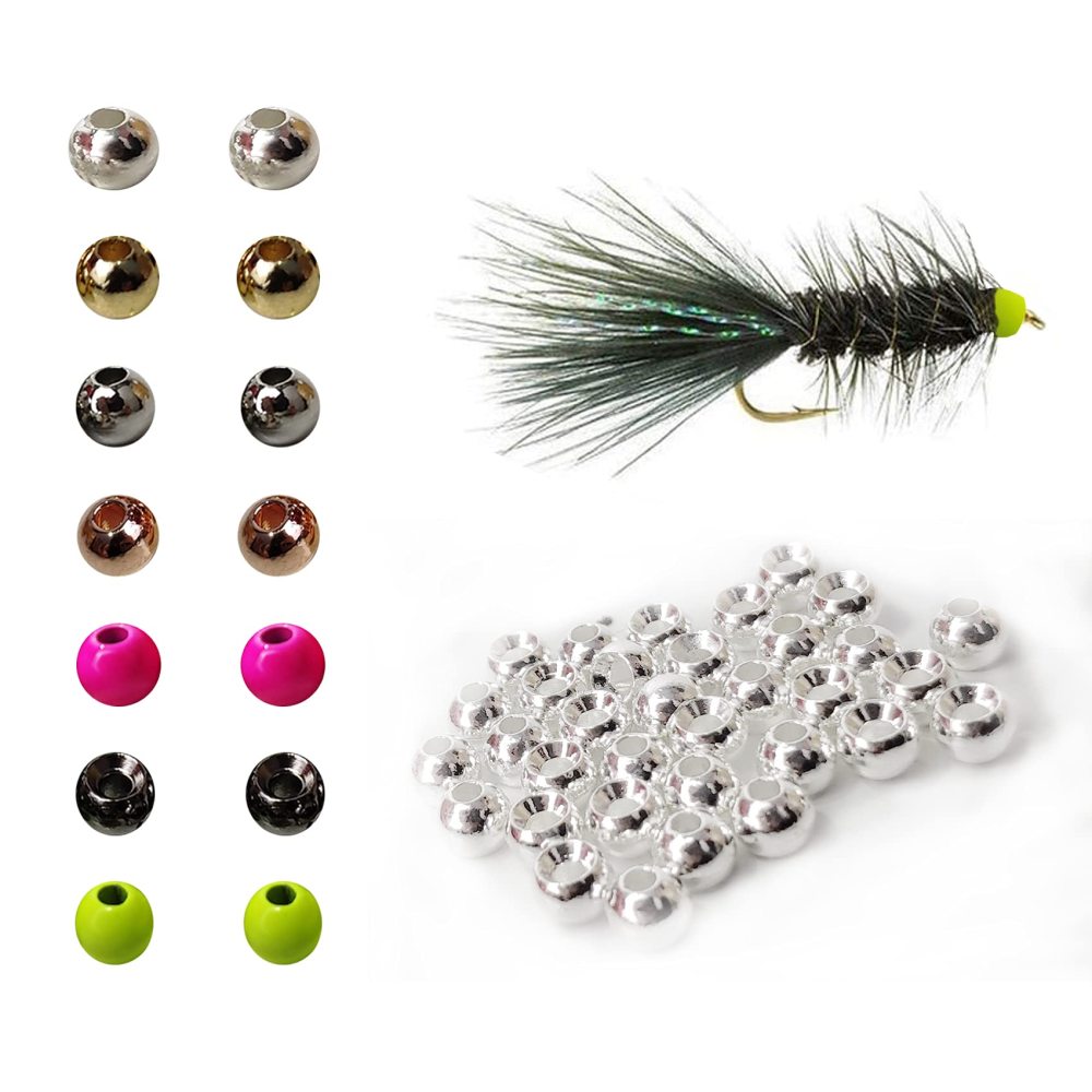 Aventik Think Fast Think Deep 100pc Tungsten Beads Round Ball Beads Fly Tying Materials 7 Colors / 5 Sizes Fly Fishing, Nymph Streamer
